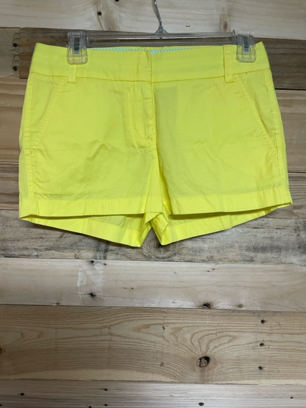 J. Crew size 00 Neon Yellow Cotton Chino Mid-rise Shorts